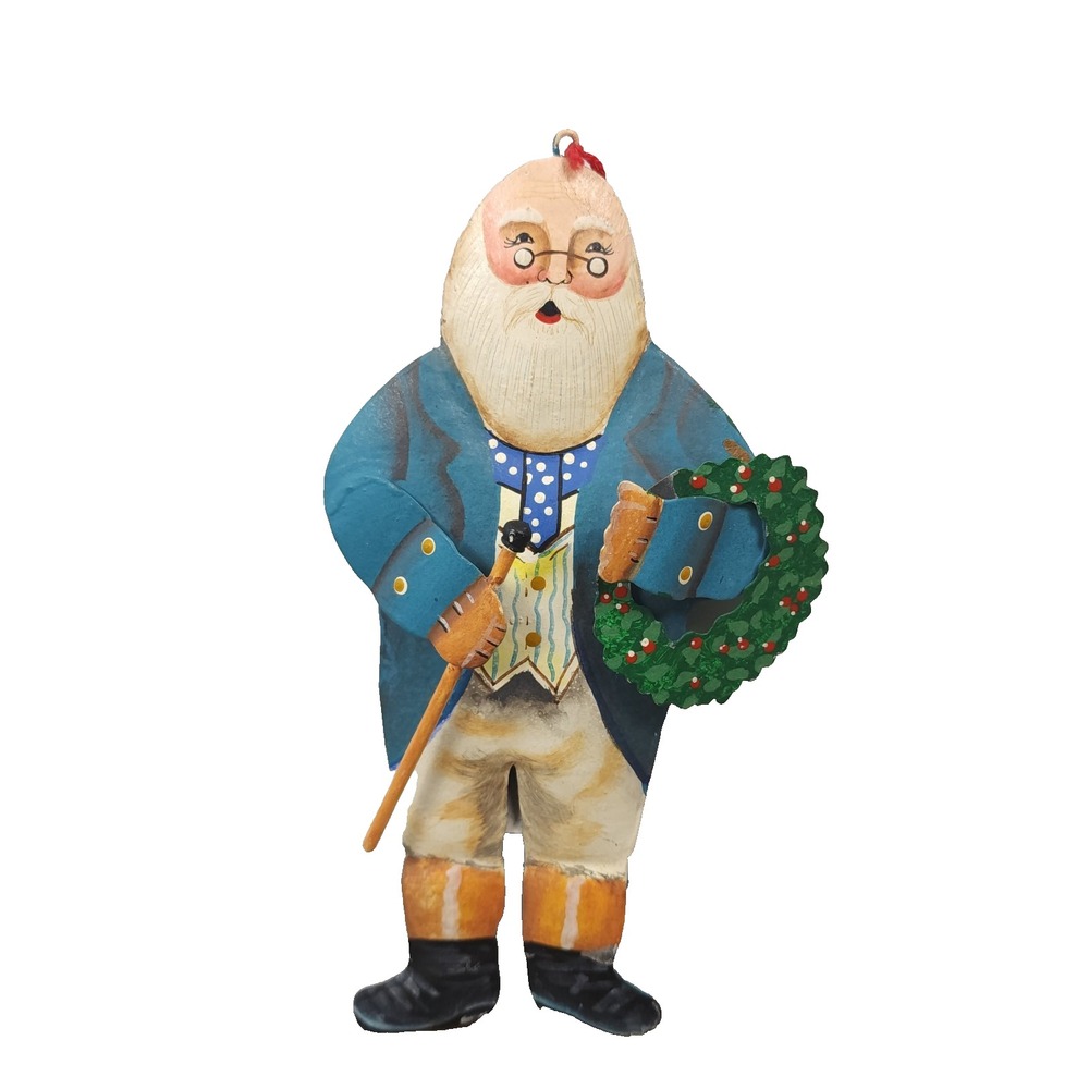 Dept 56 Vintage Tin Santa Hand Painted Christmas Ornament